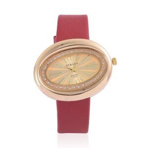 STRADA Austrian Crystal Watch Red Band